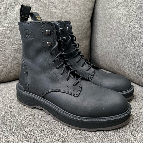 SOREL Hi-Line Waterproof Lace-Up Boot Black Jet Size 8.5 US - Picture 5 of 15